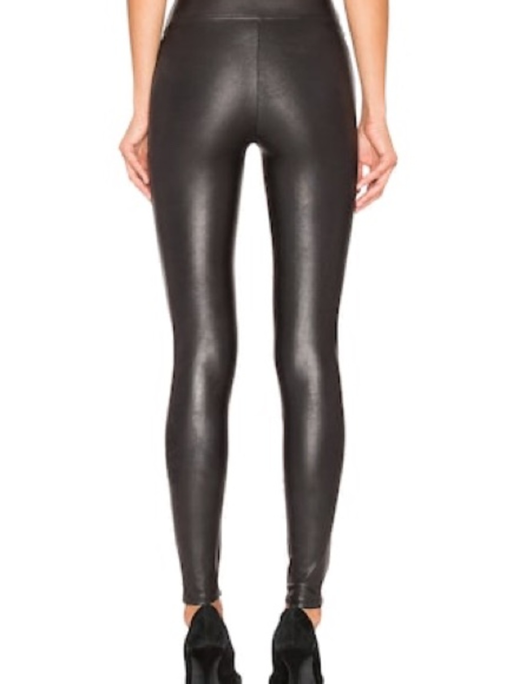 SPANX Faux Leather High-Waist Leggings - Black - Picture 2 of 8